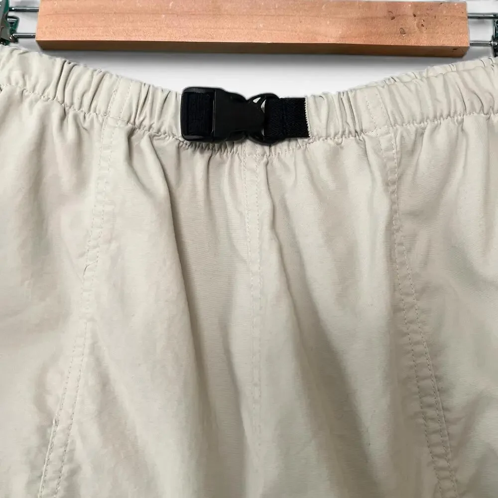 Beige Outdoor Shorts with Adjustable Buckle Waist